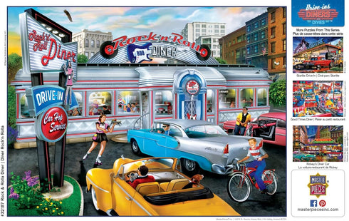 MasterPieces 550 Piece Jigsaw Puzzle for Adults, Family, or Kids - Rock & Rolla Diner - Nostalgic Retro Puzzle