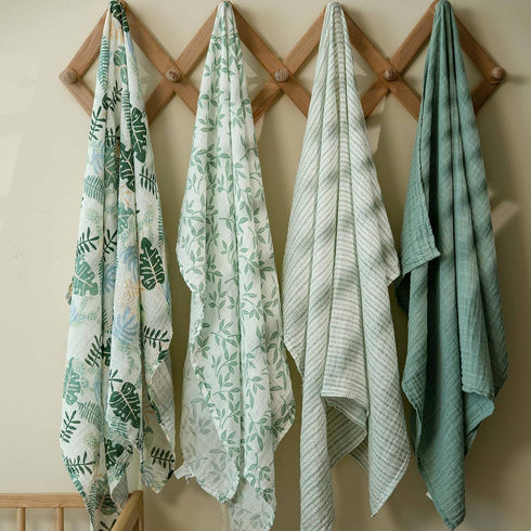 4 Pack 31.5 43.3 Muslin Swaddle Blankets for Newborn, Cotton Baby Blankets Neutral, Large x Breathable Soft Receiving