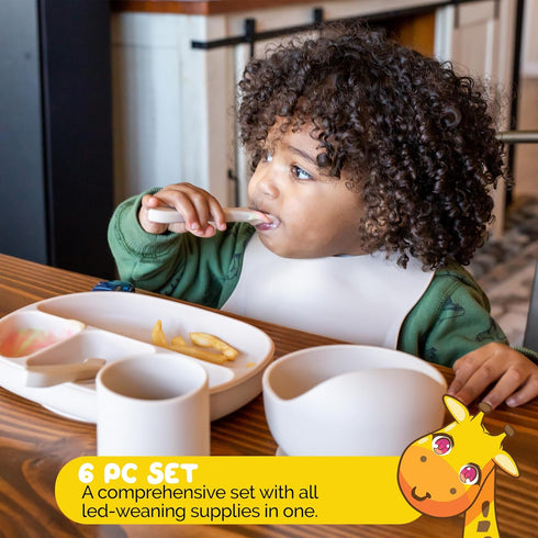 Sets (6 Set) Baby Essentials by Muqee Peeko with BLW Supplies and Kids Feeding - Food Grade Silicone Piece