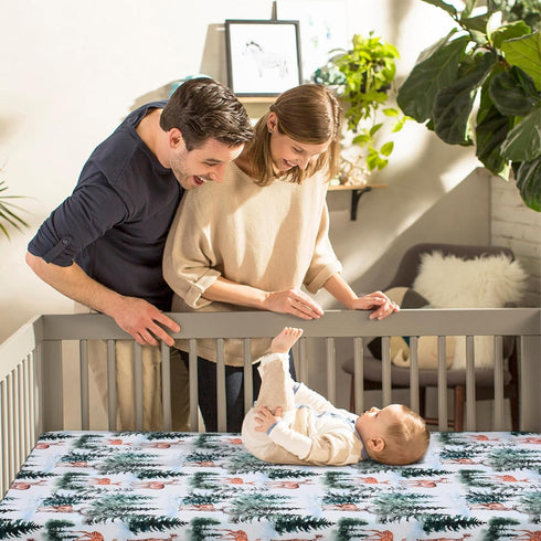 1 28x52 Inch JISEN Fitted Crib Sheets Piece Soft Breathable Baby Crib Sheets for Standard Crib and Toddler Mattress