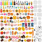 150Pcs Miniature Food Drinks Bottle Toys Mixed for Dollhouse Kitchen Accessories, Fake Resin Play Tableware 1/12 Micro