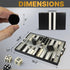 Backgammon Sets 15-Inch Set 2-Player Backgammon Set 32 for Adults Black PU Leather Board Game Classic Travel