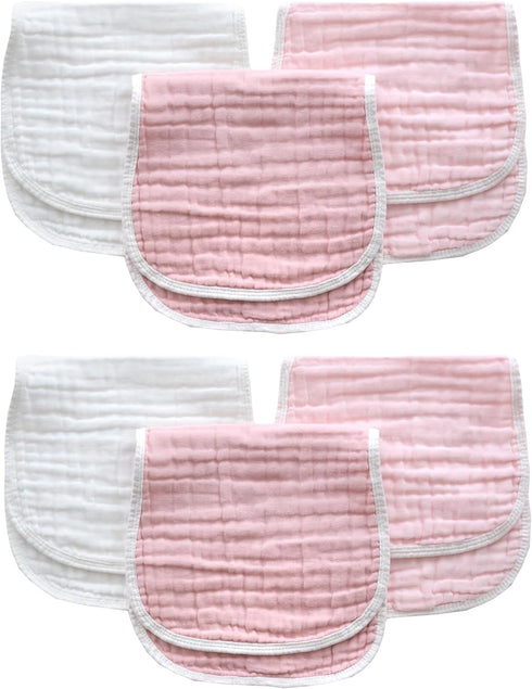 Set 6, 20'' 10'' MUKIN Baby Muslin Burp Cloth of Ultra Soft Absorbent Thick Cotton Burping Cloths for Unisex Newborn