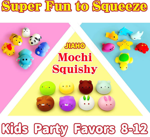 6 Pcs Mochi Squishy Toys for Kids Party Favors, Mini Round Animals Toys Kawaii Squishies for Classroom Prizes, Stress