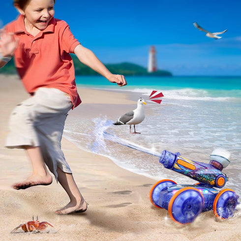 6-8, 8-12, BEZGAR Pool Toys for Kids, Amphibious Remote Control Car Toys for Ages RC Stunt Car with Water Gun for Boys