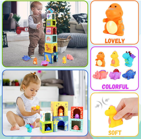 1-3 1 2 3 KMTJT Toddlers and Babies Dinosaur Sorting and Stacking Toys Blocks for Kids Preschool Learning, Numbers