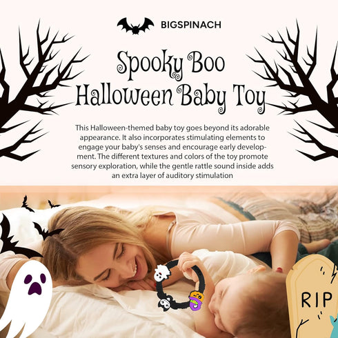 Halloween Baby Toy | Gothic Baby Teether Ring | Baby Stuff Teething Toy (Bat)