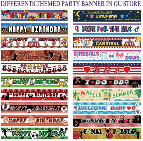 Large Football Happy Birthday Party Banner, Game Day Sports Party Decorations, 9.8 x 1.6 feet