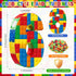 Number 6 Building Blocks Piñata, 16.5 Inch Party Supplies for 6th Birthday Decorations, Confetti Blocks Theme