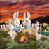 Honey Bee Acres The McScampers Rabbit Family - 4 Mini Flocked Doll Play Figures for Kids, Collectibles, Pretend Play