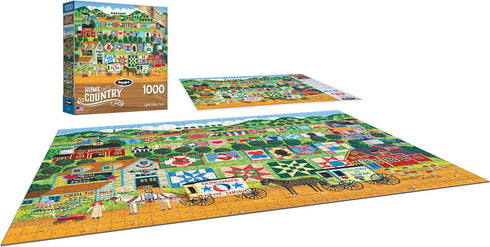 RoseArt - Home Country - Quilt Valley Farm - 1000 Piece Jigsaw Puzzle