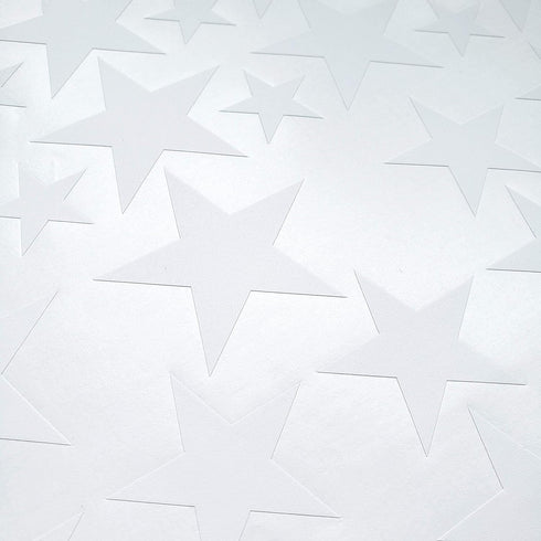 Peel and Stick Stars Wall Decals for Kids, Baby Bedroom Nursery, Living Room, Tribal TeePees Vinyl Stickers (White)