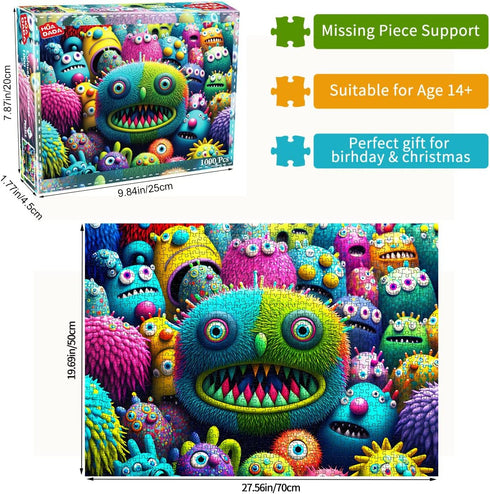 HUADADA 1000 Piece Puzzles for Adults - Colourful Creatures Educational Games for Home Decoration