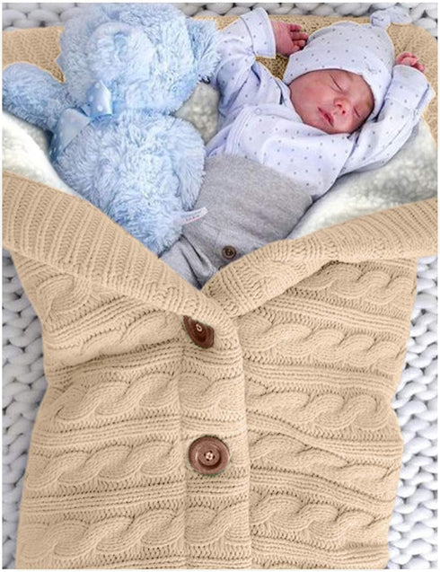 Cozy Khaki Unisex Infant Swaddle Blankets - Thick Fleece Knit for Boys & Girls