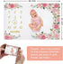 Yokakio 60" 40" Baby Monthly Milestone Blanket Girl, Milestone Blanket for Baby Girl, Track Growth and Age, Newborn