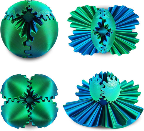 SANSGOUP 3D 3+ Gear Sphere, Printed Gearsphere - The Steampunk Whirling Wonder Fidget Gear Ball, Gearsphere Cube Fidget