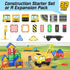 Magnetic Tiles Construction Toys with Crane, Road Pieces, Truck Magnetic Blocks for Kids Ages 3-8, STEM Building