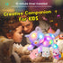 Hopearl LED Musical Stuffed Cat, Singing Plush Toy Playset with 3 Baby Kittens, 18'' Rainbow