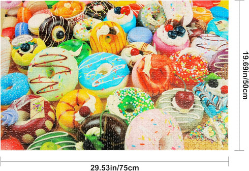 Tektalk 1000 Pieces Jigsaw Puzzles - Donut Feast for Teens & Adults