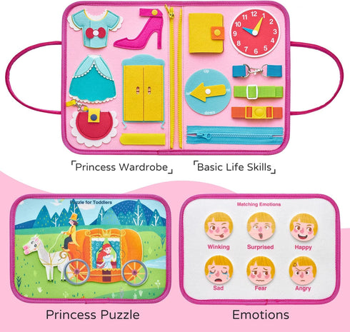 1 2 3 4, 3 4 Freebear Busy Board Toddler Travel Toys Quiet Book Sensory Board for Toddlers Montessori Educational Toys