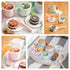 Set 3 4 5 6 UMU Wooden Tea for Kids Pretend Play Tea Party Toy with Colorful Cups, Tea Bags, Lemon Slices & More