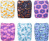 Pack 13 5-12lbs 6 Pack 6pcs babygoal Newborn Cloth Diapers of for Preemie Girl, Cloth Diaper Covers with Inserts