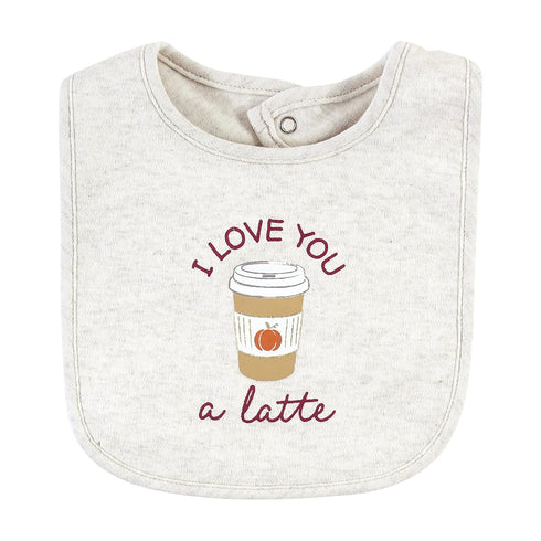 Hudson Baby Unisex Cotton Bibs in Pumpkin Spice - One Size Fits All