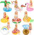 9 Pcs Pool Floaties Swim Accessories Set for 11.5 Inch Girl Dolls, Inflatable Drink Holder for Pool Parties