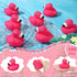 Honoson Flamingo Rubber Duckies, 50 Pcs - Pink Floating Bath Toys for Baby Shower Party Favors & Classroom Prizes