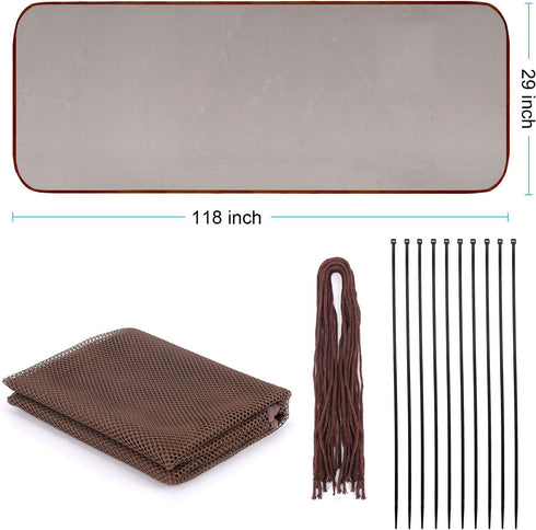 Child Safety Net - 10ft L x 2.5ft H, Sturdy Mesh Fabric Material for Kids/Pet/Toy, Balcony, Patios, Railing (Brown)