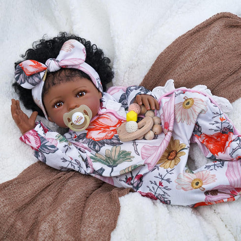 2 17-22 Inch BABESIDE Pcs Reborn Baby Doll Clothes with Headband for Babydolls, Floral Patterns Reborn Baby Doll