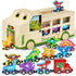 GJZZ Wooden Dinosaur Truck & 10 Magnetic Wooden Dinosaur Train Set |