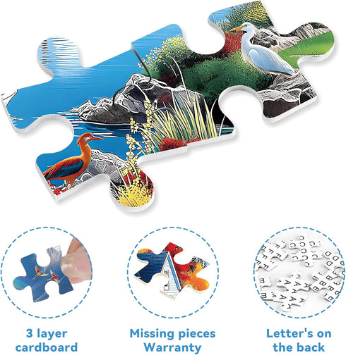 ZSYCZAO 300 300 20.5 15 Piece Puzzles for Adults, Piece Puzzles for Adults Large Piece, Village Lighthouse Dog Bird
