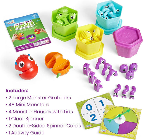 hand2mind Set, 3-4, Grab That Monster Fine Motor Activity Occupational Therapy Toys, Pincer Grasp Fine Motor Skills