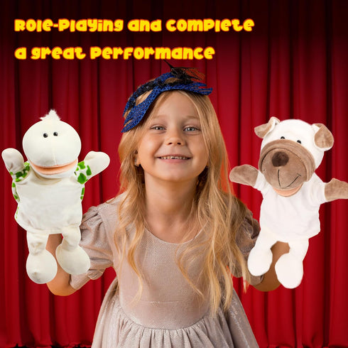 Easfan Puppy Hand Puppet Soft Toy, Interactive Storytelling Dog Toy for Kids, 12.5 Inches for Creativity