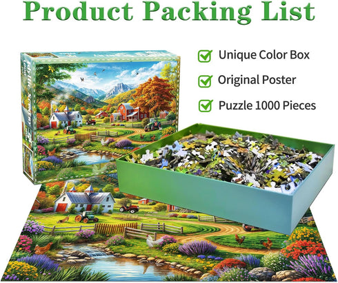 1000 Country 1000 HUADADA Piece Puzzles for Adults - Life - Jigsaw Puzzles for Adults Piece Educational Games Colorful