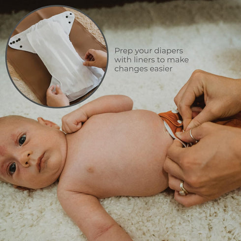 100 Diaper Liners for Cloth Diapers, Disposable Sheets Per Roll, Made of Soft Material, by Nora's Nursery