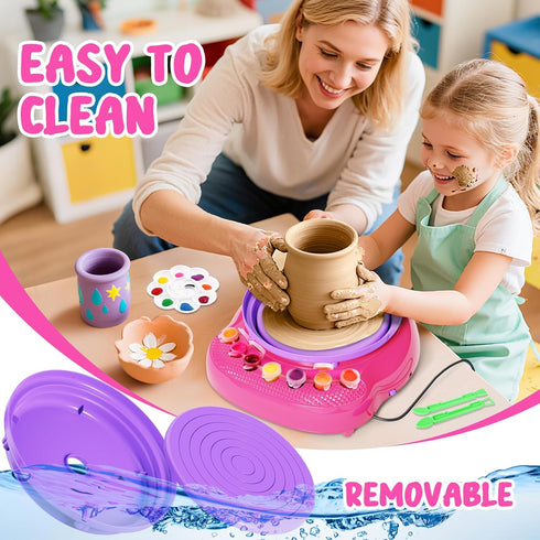 8-12, 8-12, 8 9 10 11 12 Pottery Wheel for Kids, Arts and Crafts for Kids Ages Crafts for Girls Complete DIY Clay Wheel