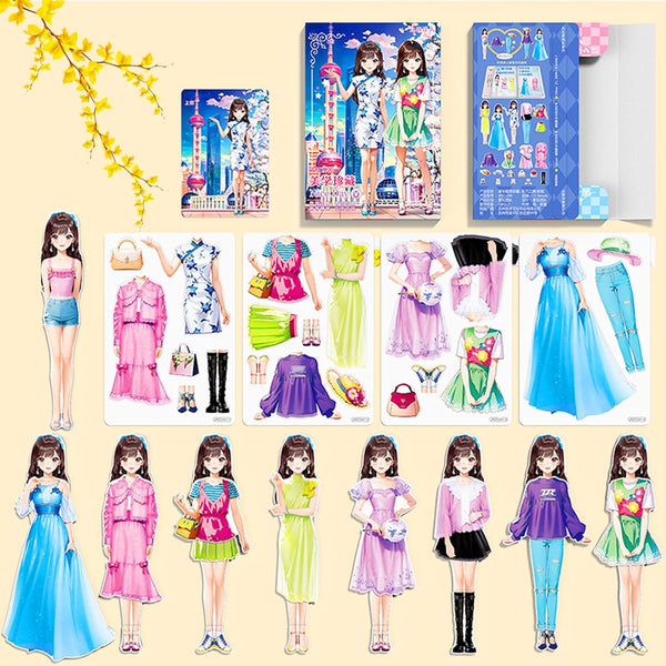 Magnetic Dress Up Paper Doll, Magnet Princess Dress Up Dolls for Girls Ages 4-7, Travel Activities Set