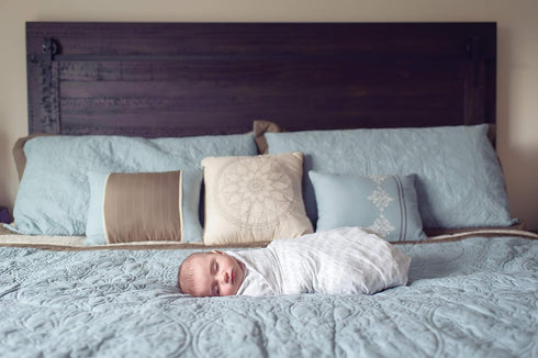 3 Pack Muslin Cotton Baby Swaddle Blankets, Large Sage Green & White Hand-Drawn