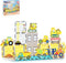 PicassoTiles Magnet Tile Building Blocks, Printed Construction Themed Toy Set with 8 Character Action Figures for Kids