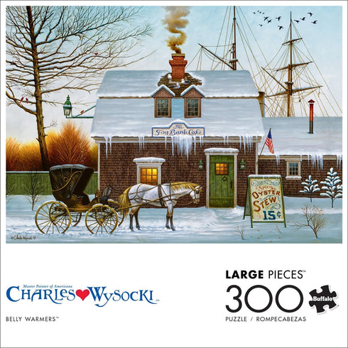 Buffalo Games - Charles Wysocki - Belly Warmers - 300 Piece Jigsaw Puzzle for Families Challenging Puzzle Perfect for Game Nights - Finished Puzzle Size is 21.25 x 15.00