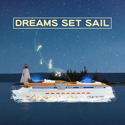 3-12+ OTONOPI Cruise Ship Model Toy Ocean Liner Boat Toy with Light and Sound for Kids Toddlers Boys Girls Adults Age