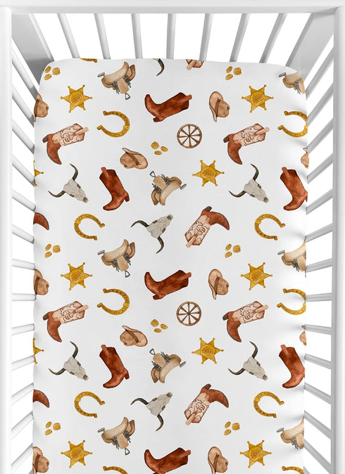 Sweet Jojo Designs Fitted Baby Crib Sheets (Boho Western Cowboy) for Boys,