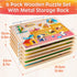 1-3, 6XSET 2-4 2-4, 2 3 SYNARRY Wooden Puzzles for Toddlers Animals Puzzles for Toddlers with Rack, Toddler Puzzles