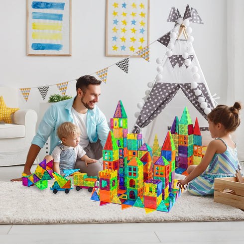 Bmag Magnetic Tiles, 100PCS Magnet Building Blocks for Kids, STEM Educational Learning Toy