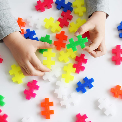 PLUS PLUS Big Open Play Set - 100 Piece Neon Color Mix, Interlocking Large Puzzle Blocks