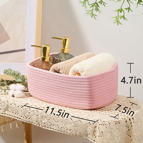 Closet 11.5x7.5x4.7 3 Packs MiniArk Small Storage Baskets for Organizing | Organizer Bins | Shelf Toy Basket | Woven