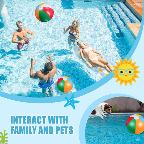 3 Pcs 12 Inch Inflatable Beach Balls - Swimming Pool Balls for Outdoor Activity and Summer Party Favors