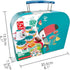 Set 18-Piece Set 3+ Hape Tea for Little Girls & Boys, Tin Tea Party with Toucan Carrying Case, Toy Teapot, Play Food